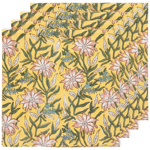 Heirloom - Clematis Block Print Napkins Set of 4 Home & Kitchen