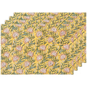 Heirloom - Clematis Block Print Placemats Set of 4 Home & Kitchen