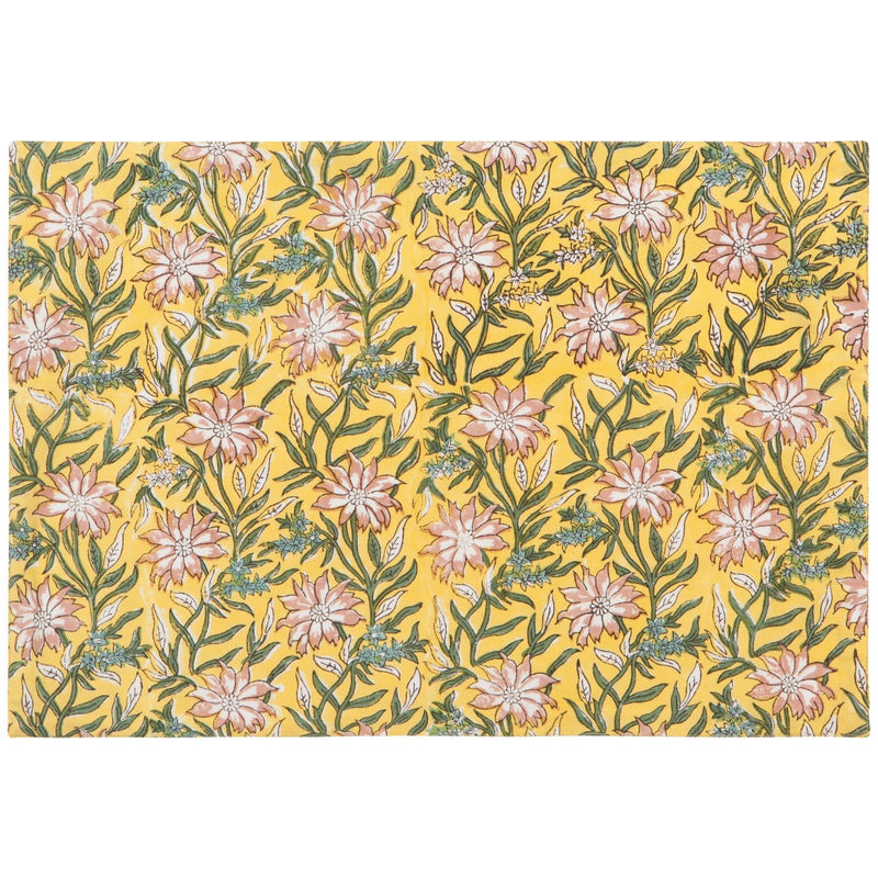 Heirloom - Clematis Block Print Placemats Set of 4 Home & Kitchen
