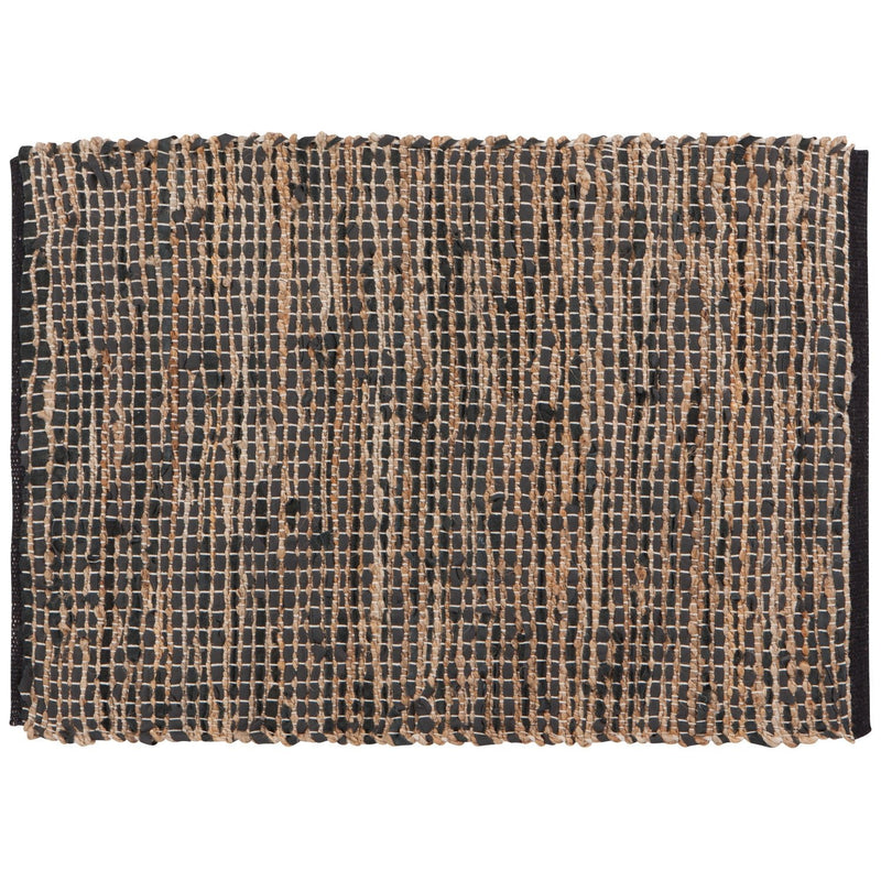 Heirloom - Cooper Black Leather Chind Rug 2 x 3 ft Home & Kitchen
