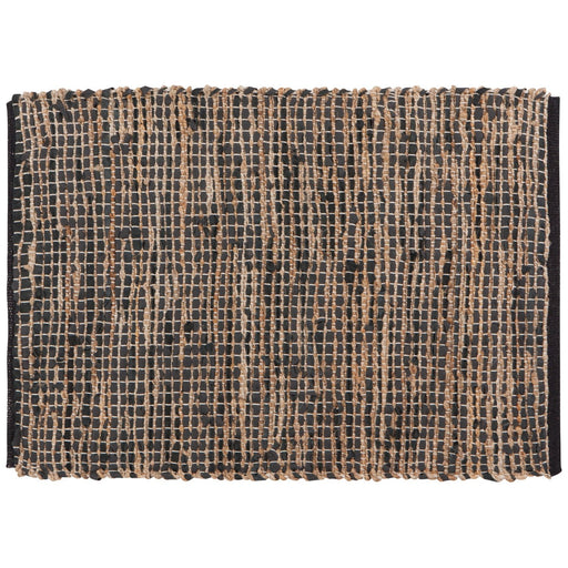 Heirloom - Cooper Black Leather Chind Rug 2 x 3 ft Home & Kitchen