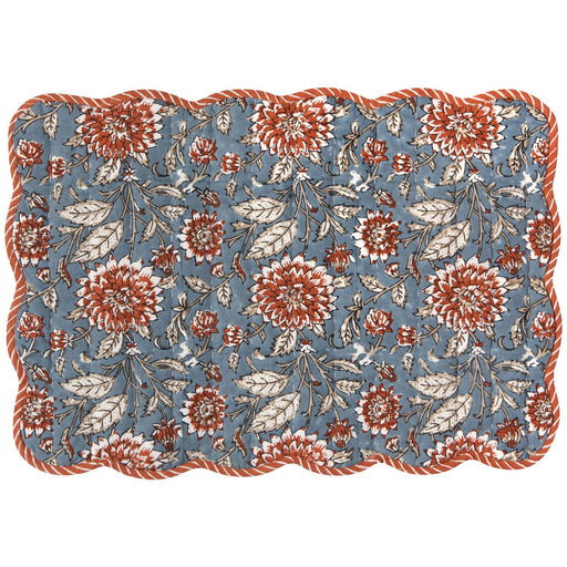 Heirloom - Dahlia Block Print Kantha Placemat Home & Kitchen
