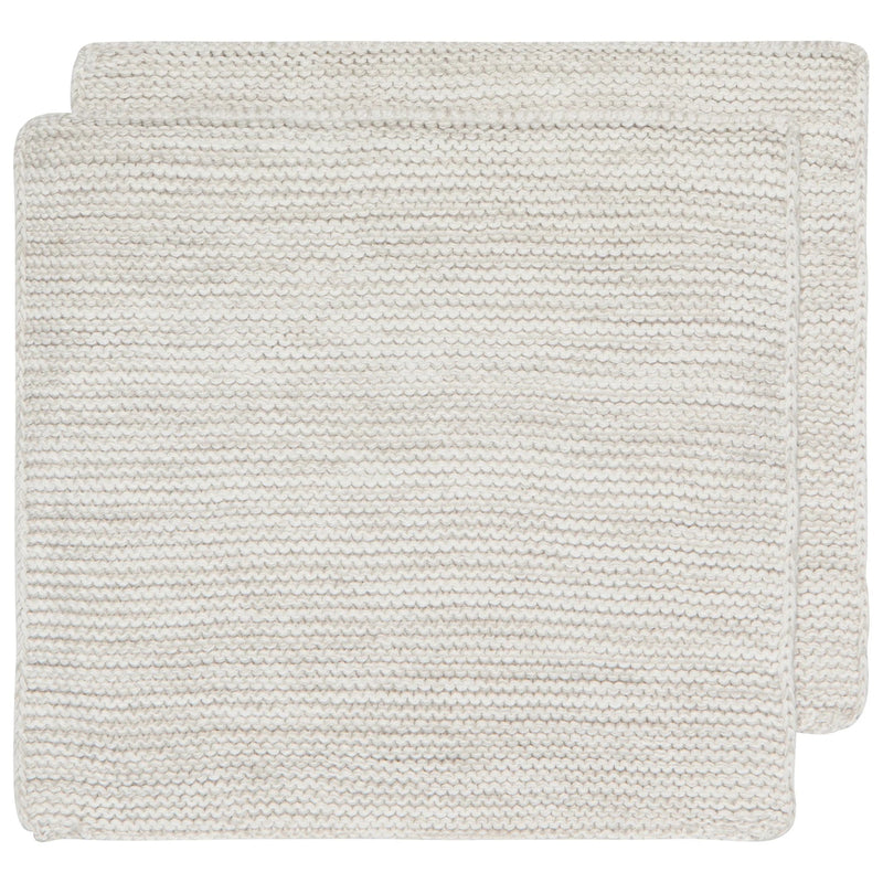 Heirloom - Dove Gray Knit Dishcloths Set of 2 Home & Kitchen