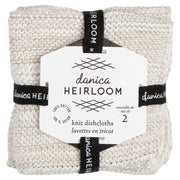 Heirloom - Dove Gray Knit Dishcloths Set of 2 Home & Kitchen
