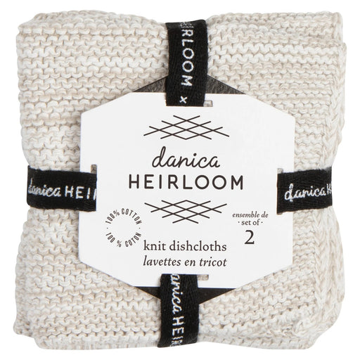 Heirloom - Dove Gray Knit Dishcloths Set of 2 Home & Kitchen
