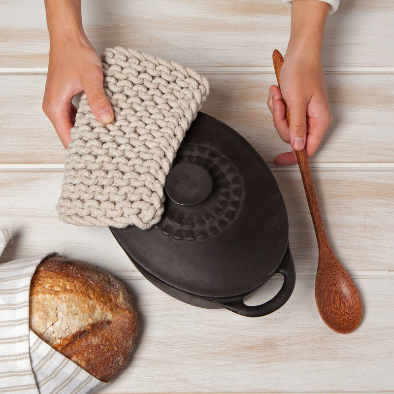 Heirloom - Dove Gray Knit Potholder Home & Kitchen