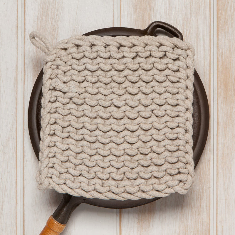 Heirloom - Dove Gray Knit Potholder Home & Kitchen