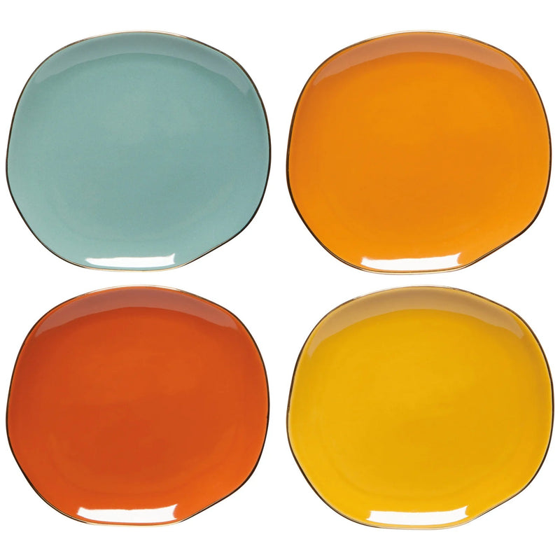 Heirloom - Dune Pebble Appetizer Plates Set of 4 Home & Kitchen