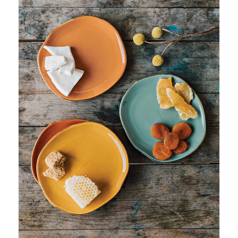 Heirloom - Dune Pebble Appetizer Plates Set of 4 Home & Kitchen