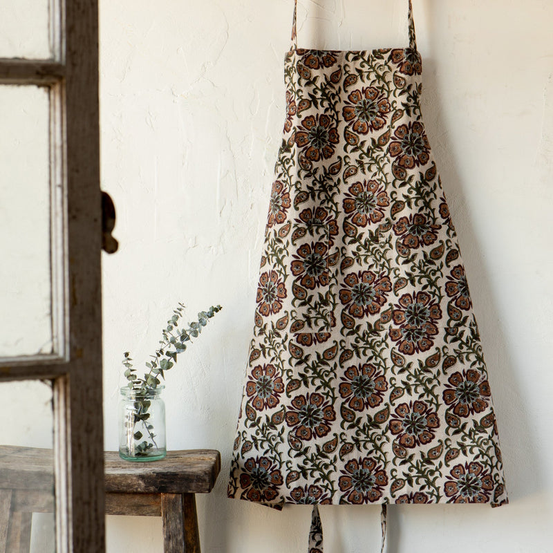 Heirloom - Elysian Block Print Apron Home & Kitchen