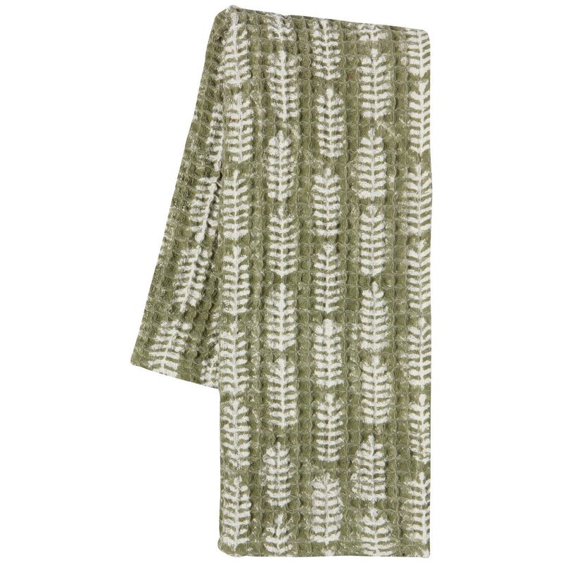 Heirloom - Fern Block Print Waffle Dishtowel Home & Kitchen