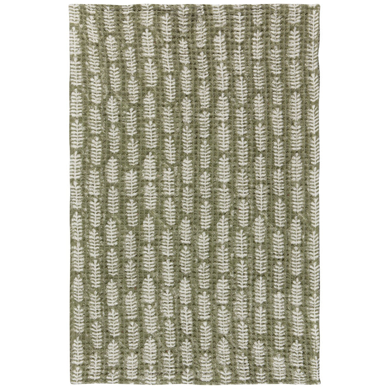 Heirloom - Fern Block Print Waffle Dishtowel Home & Kitchen