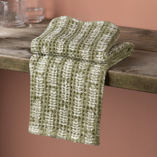 Heirloom - Fern Block Print Waffle Dishtowel Home & Kitchen