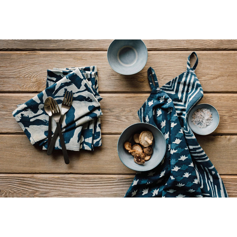 Heirloom - Flourish Block Print Napkins Set of 4 Home & Kitchen