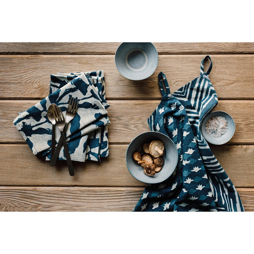 Heirloom - Flourish Block Print Napkins Set of 4 Home & Kitchen