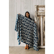 Heirloom - Flourish Block Print Tablecloth 90 x 60 inch Home & Kitchen