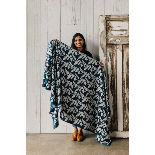 Heirloom - Flourish Block Print Tablecloth 90 x 60 inch Home & Kitchen