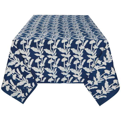 Heirloom - Flourish Block Print Tablecloth 90 x 60 inch Home & Kitchen