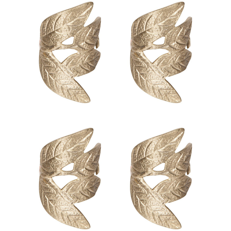 Heirloom - Frond Metal Napkin Rings Set of 4 Home & Kitchen