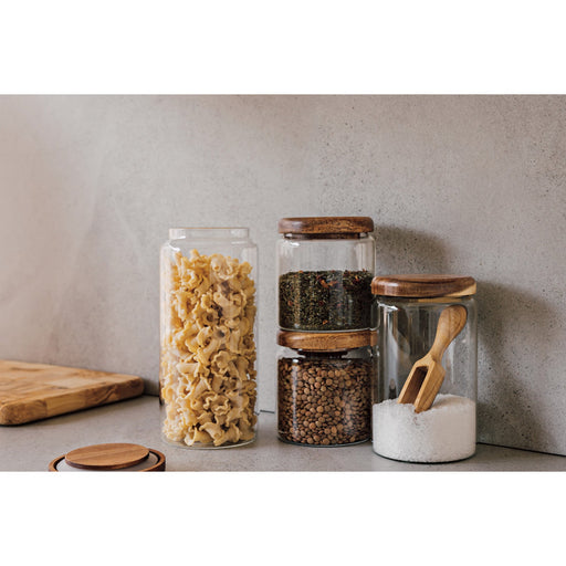 Heirloom - Glass Jar with Acacia wood lid - 32 oz Home & Kitchen
