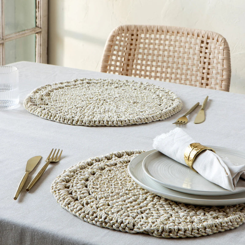 Heirloom - Gold Aura Hand - Knotted Placemat Home & Kitchen