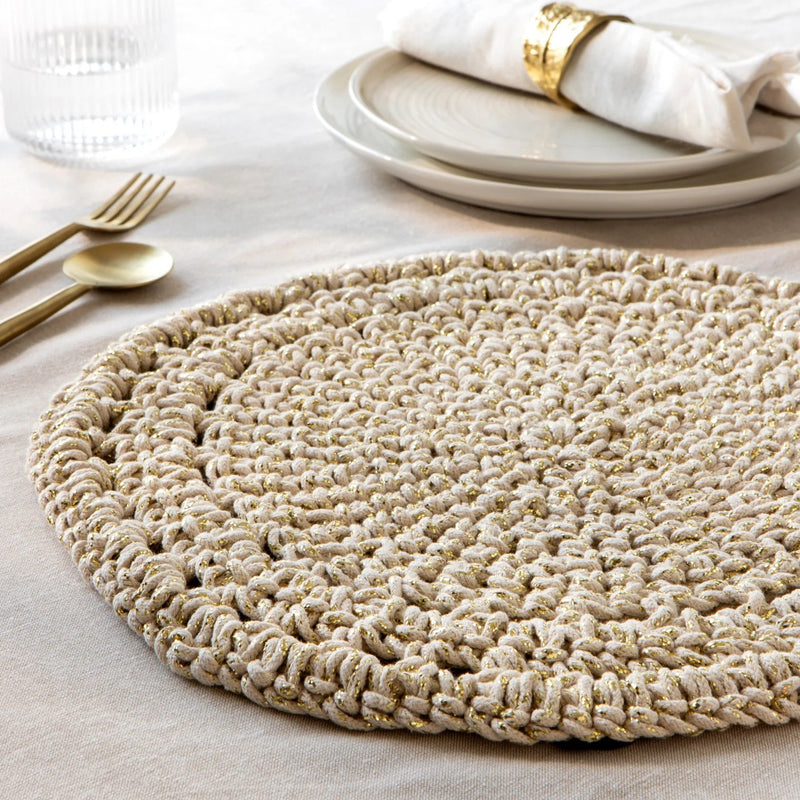 Heirloom - Gold Aura Hand - Knotted Placemat Home & Kitchen