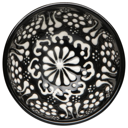 Heirloom - Hand - painted Turkish Bowl 3.5 inch - Evani Black Home & Kitchen
