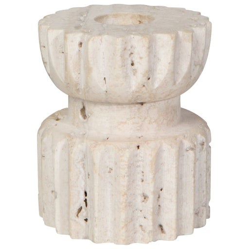 Heirloom - Iona Travertine Candle Holder Short Home & Kitchen