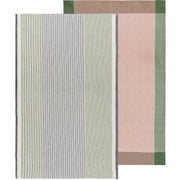 Heirloom - Jade Green Array Stripe Dishtowel Set of 2 Home & Kitchen