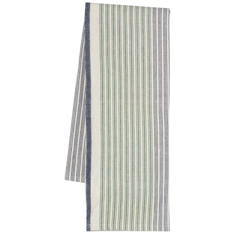 Heirloom - Jade Green Array Stripe Dishtowel Set of 2 Home & Kitchen