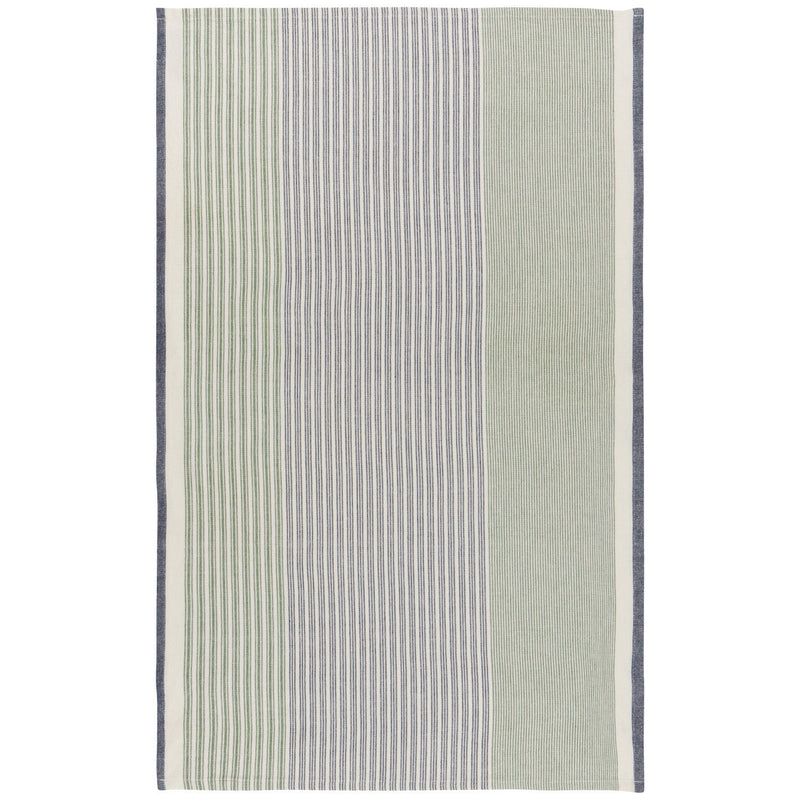 Heirloom - Jade Green Array Stripe Dishtowel Set of 2 Home & Kitchen