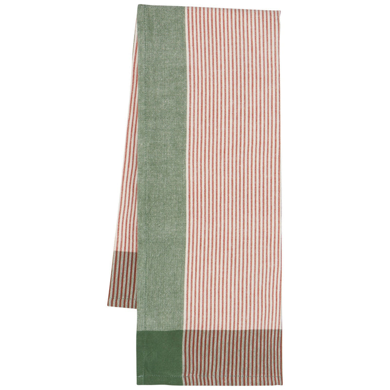 Heirloom - Jade Green Array Stripe Dishtowel Set of 2 Home & Kitchen