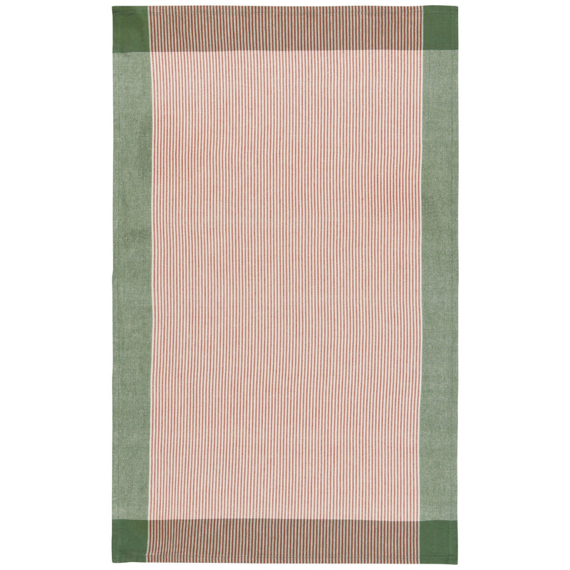Heirloom - Jade Green Array Stripe Dishtowel Set of 2 Home & Kitchen