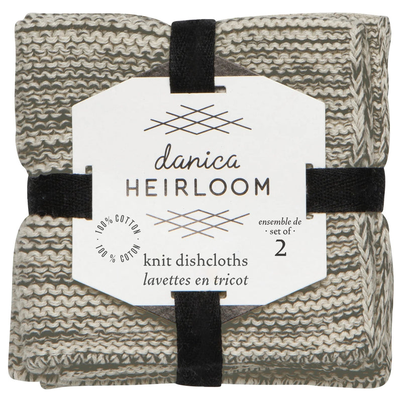Heirloom - Jade Green Knit Dishcloths Set of 2 Home & Kitchen