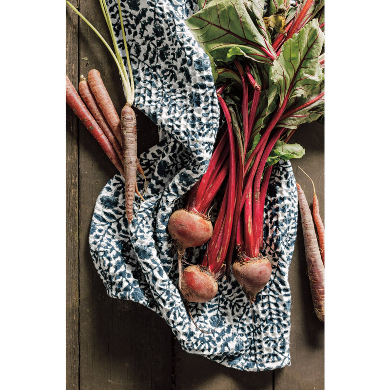 Heirloom - Jasmine Block Print Waffle Dishtowel Home & Kitchen