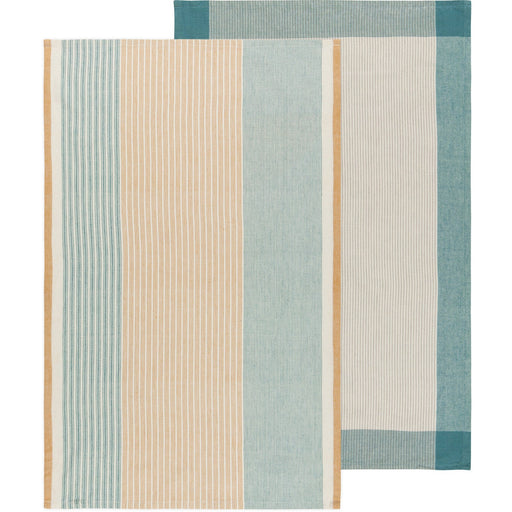 Heirloom - Lagoon Array Stripe Dishtowel Set of 2 Home & Kitchen