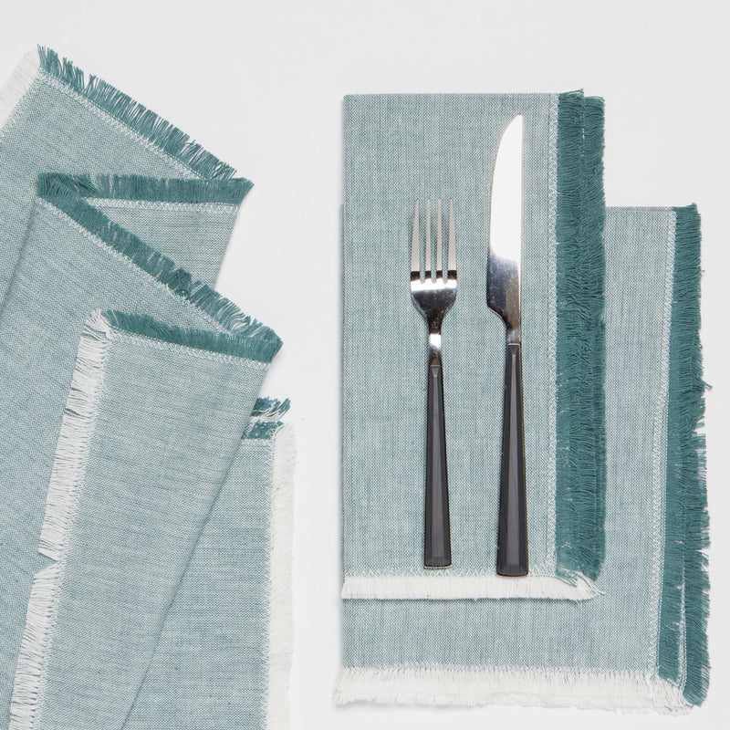Heirloom - Lagoon Chambray Napkins Set of 4 Home & Kitchen