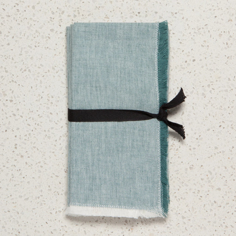 Heirloom - Lagoon Chambray Napkins Set of 4 Home & Kitchen