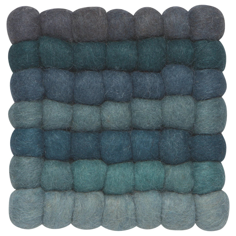 Heirloom - Lagoon Wool Felt Ball Trivet Home & Kitchen