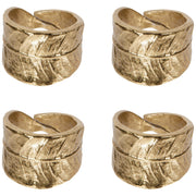 Heirloom - Leaf Metal Napkin Rings Set of 4 Home & Kitchen