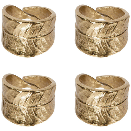 Heirloom - Leaf Metal Napkin Rings Set of 4 Home & Kitchen
