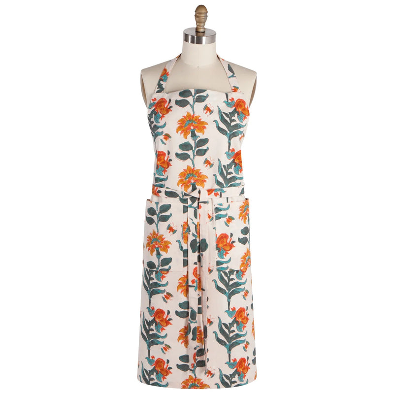 Heirloom - Marigold Block Print Apron Home & Kitchen