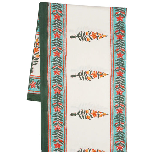 Heirloom - Marigold Block Print Tablecloth 90 x 60 inch Home & Kitchen
