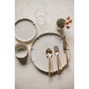 Heirloom - Matte Gold Edge Flatware Set of 5 Home & Kitchen