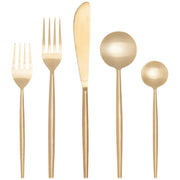 Heirloom - Matte Gold Taper Flatware Set of 5 Home & Kitchen