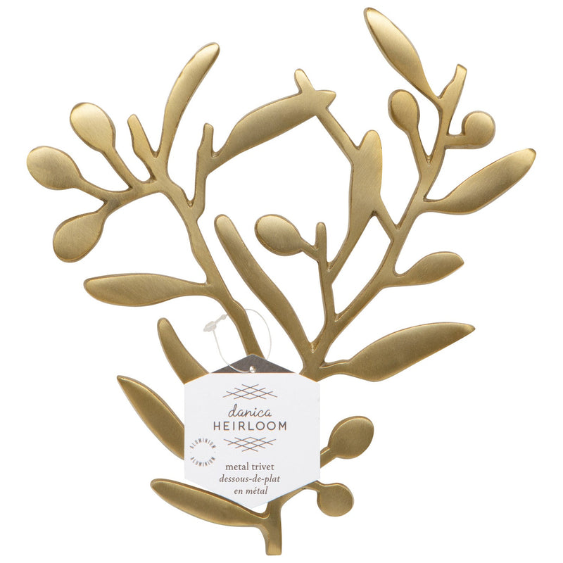 Heirloom - Metal Trivet Branch Matte Gold Home & Kitchen