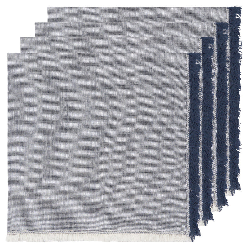 Heirloom - Midnight Blue Chambray Napkins Set of 4 Home & Kitchen