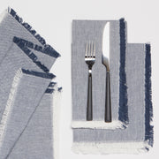 Heirloom - Midnight Blue Chambray Napkins Set of 4 Home & Kitchen