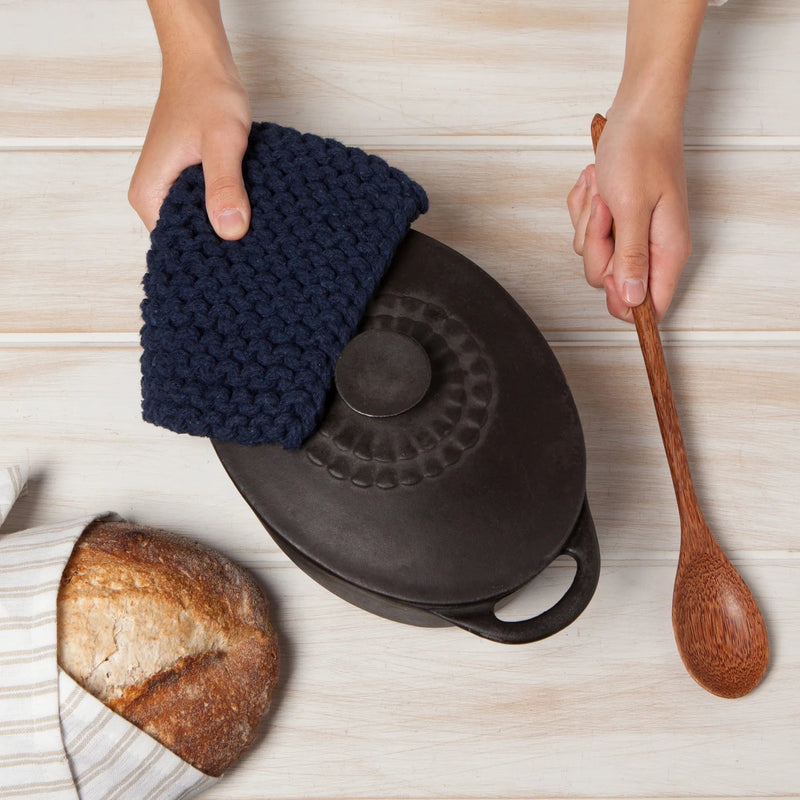 Heirloom - Midnight Blue Knit Potholder Home & Kitchen