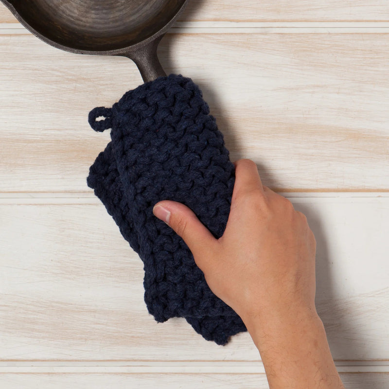 Heirloom - Midnight Blue Knit Potholder Home & Kitchen